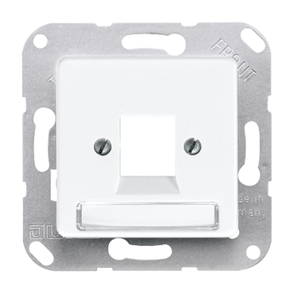 Centre plate for modular jack sockets — JUNG Mechanisms, Alpine White, art. 169-1NFWEWW