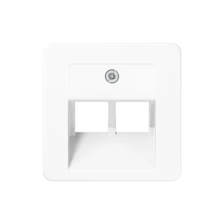 Centre plate for 2-gang modular jack socket (8-pole)