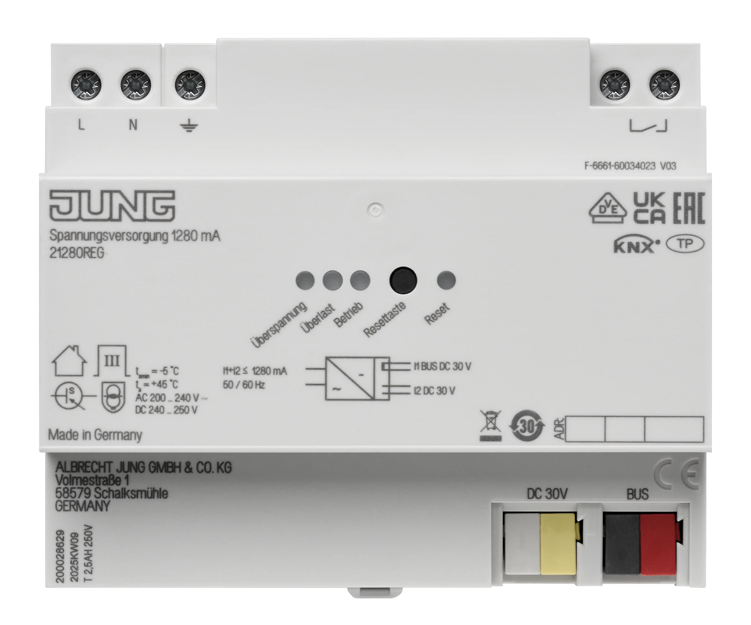 Power supply 1280 mA — JUNG Mechanisms, Ivory, art. 21280REG