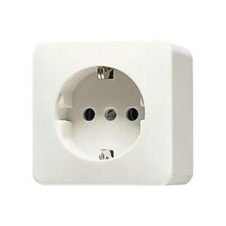 Розетка с заземлением 16А 250V~ накладного монтажа; слоновая кость