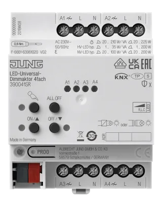 Универсальный LED диммер 4 группы · для шинных модулей KNX