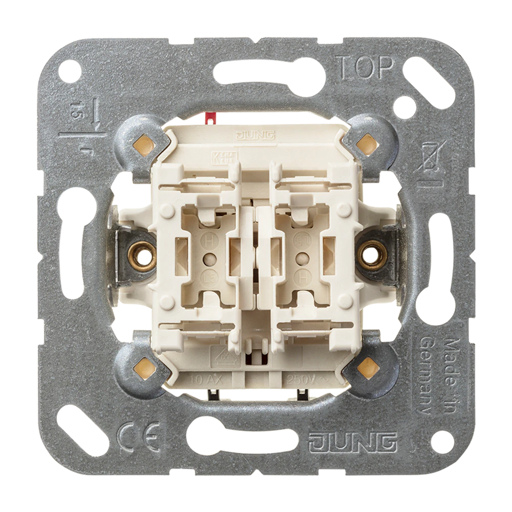 2-gang switch (insert), 2 x 1-pole, 1-way — JUNG Mechanisms, Ivory, art. 505U
