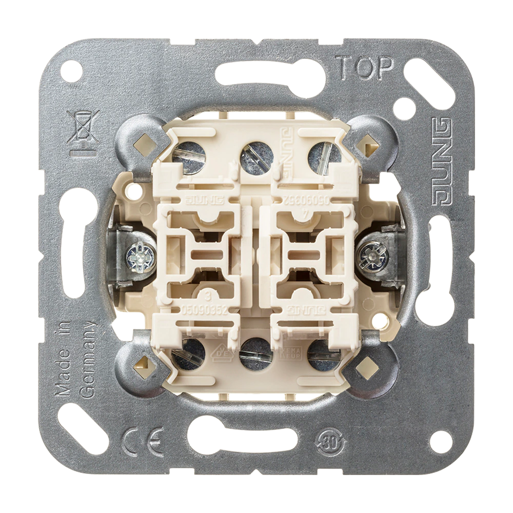 2-gang switch (insert), 2 x 1-pole, 2-way — JUNG Mechanisms, Ivory, art. 509U