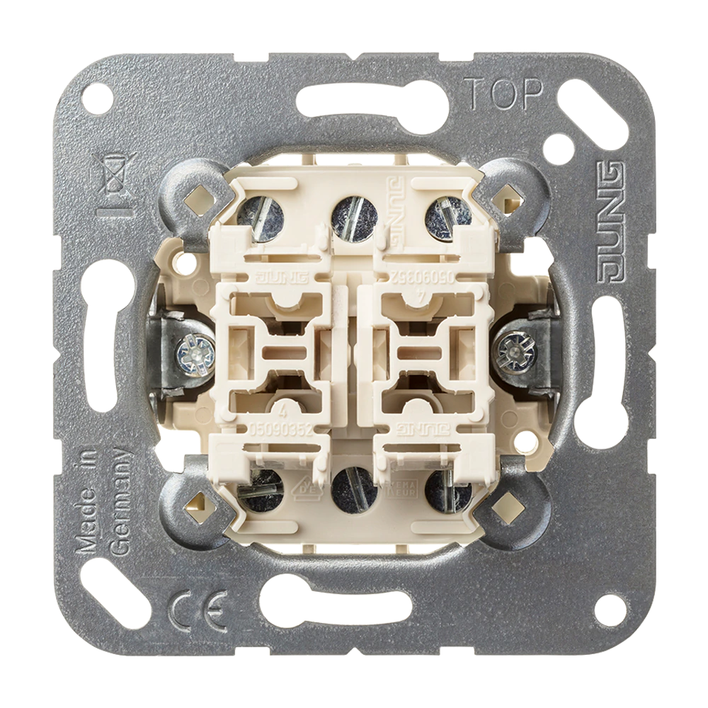 2-gang push-button (insert), 1-pole, 2-way — JUNG Mechanisms, Ivory, art. 539U