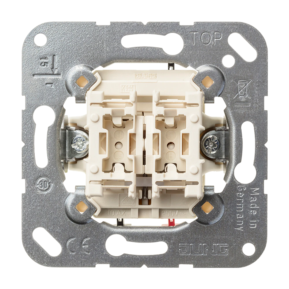 2-gang blind push-button (insert), 1-pole — JUNG Mechanisms, Ivory, art. 539VU