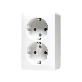 SCHUKO® socket, 47 mm high · child protection · 2-gang