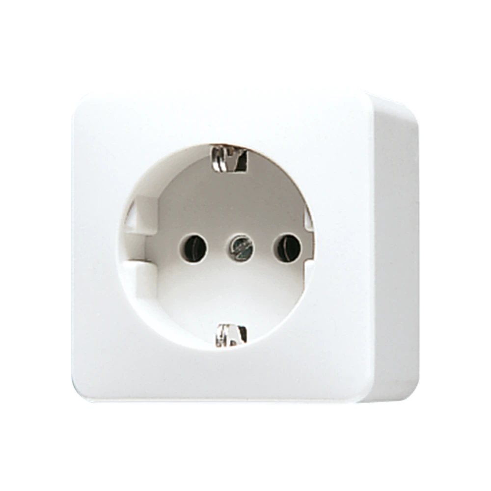 SCHUKO® socket, 47 mm high — JUNG AP 600, Alpine White, art. 620AWW