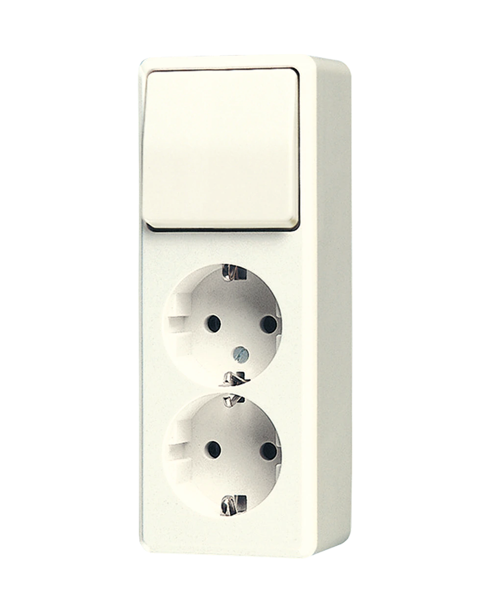 Combination 2-gang SCHUKO® socket / 1-gang switch (2-way) — JUNG AP 600, Ivory, art. 626A