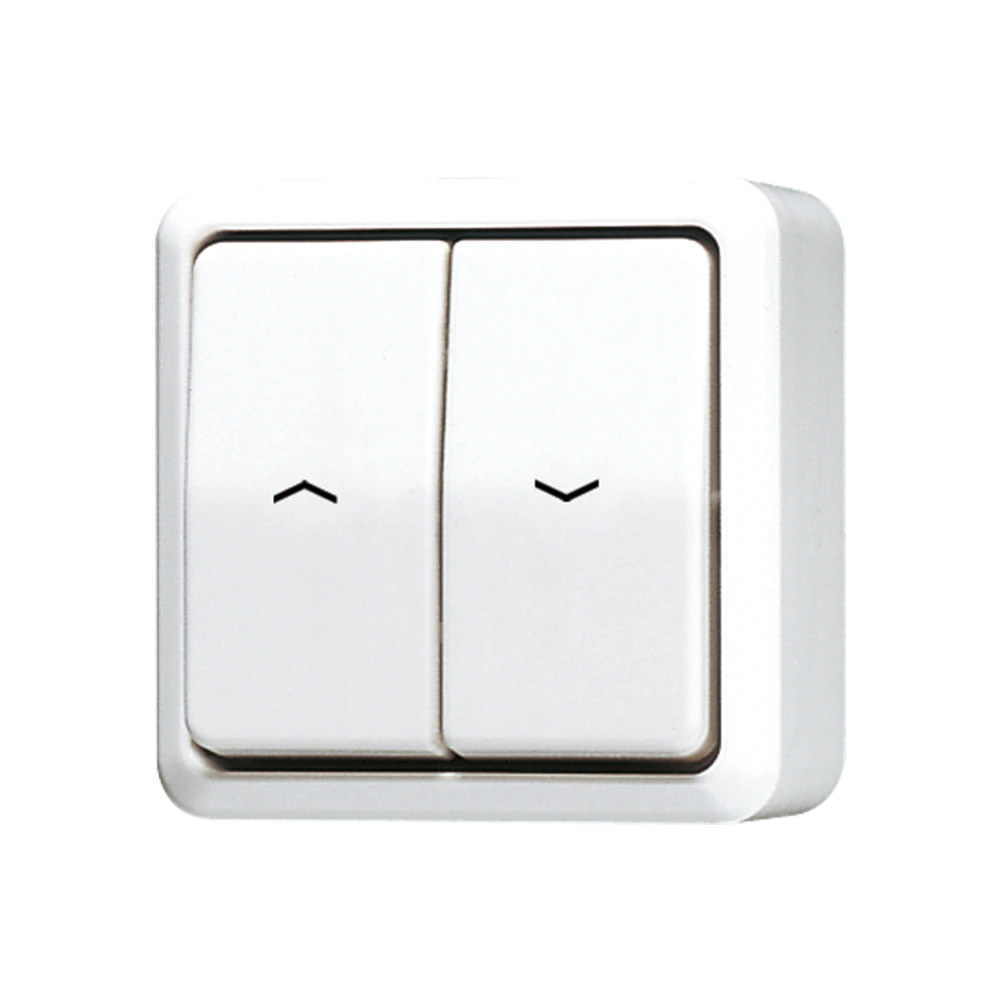 2-gang blind push-button 1-pole — JUNG AP 600, Alpine White, art. 639VAWW