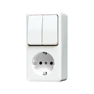 SCHUKO®-розетка и двухклавишный выключатель
