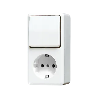 Combination SCHUKO® socket / 1-gang switch