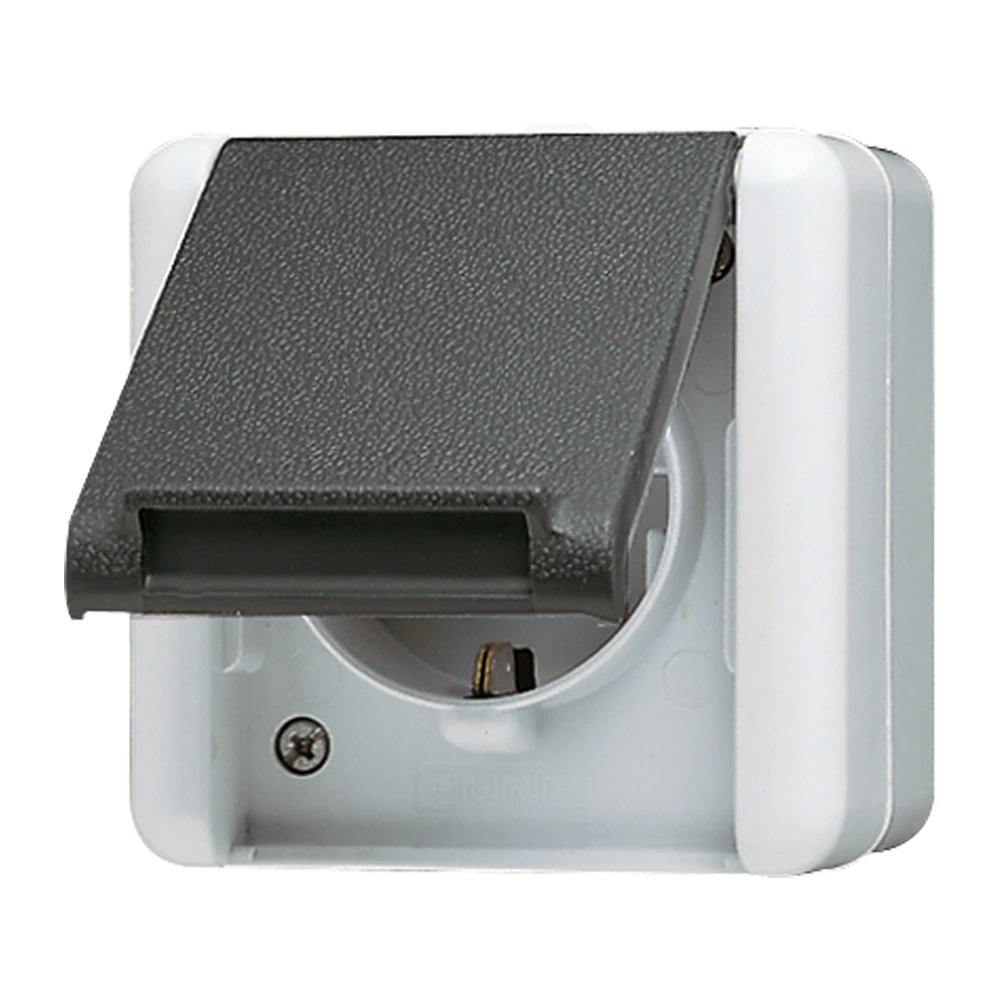SCHUKO®-розетка с откидной крышкой — JUNG WG 800, Слоновая кость, арт. 820W
