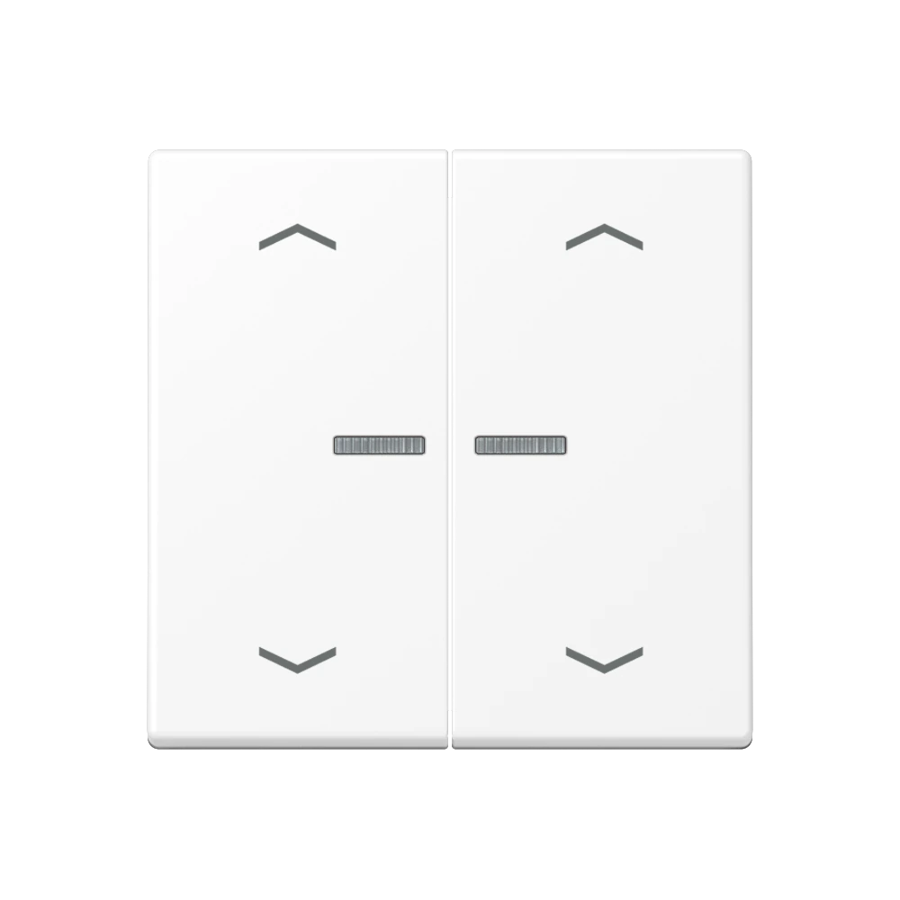 Rocker with lens and arrow symbols for KNX push-button 2-gang — JUNG A 550, Matt White, art. A102KO5PBFWWM