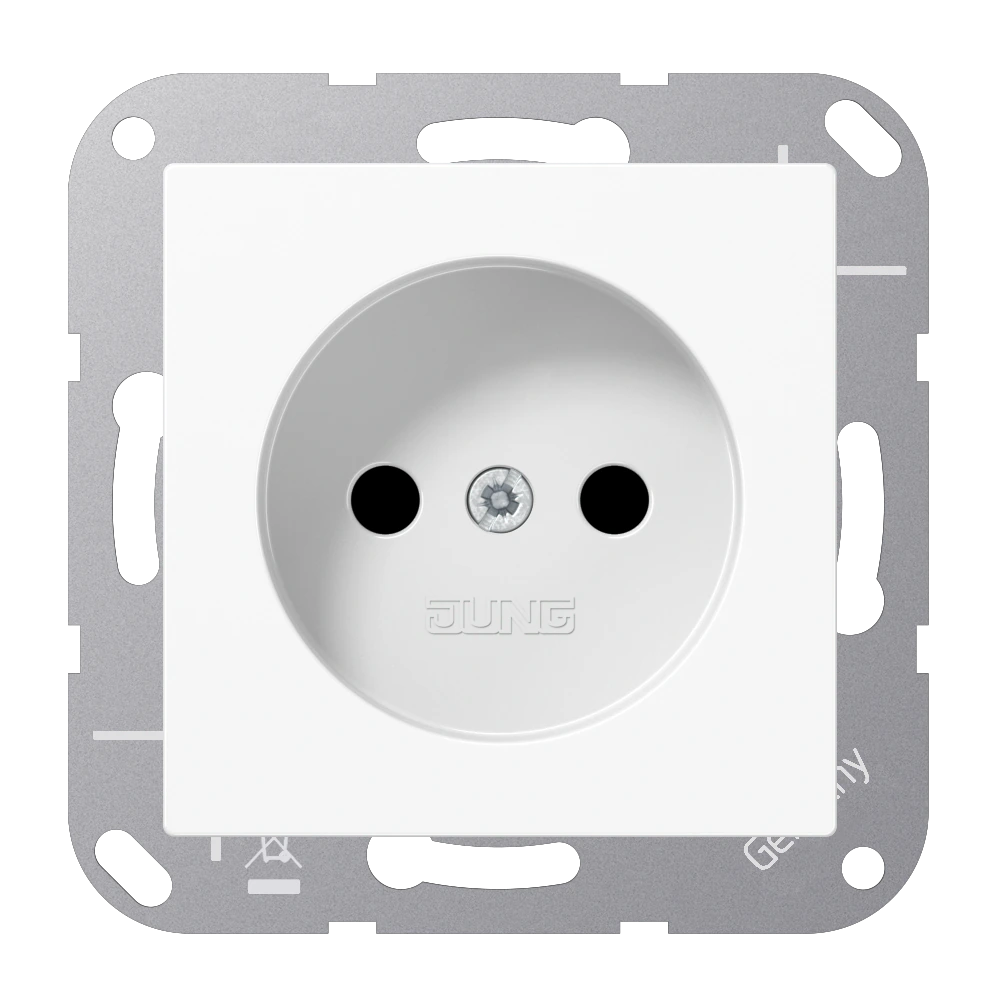 Socket without earth — JUNG A 550, White, art. A1510NWW