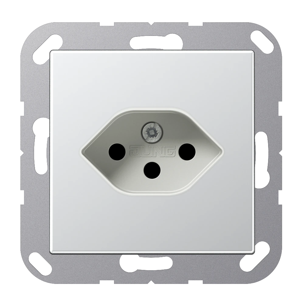 1-gang socket for Switzerland, type 13 — JUNG A 550, Aluminium, art. A1520-13BFSEVAL