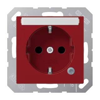 SCHUKO® socket with pilot light, contact protection and inscription field · child protection · screwless terminals · illuminated