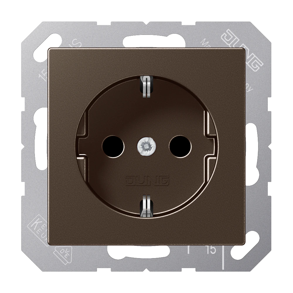 SCHUKO® socket — JUNG A 550, Mocha, art. A1521MO
