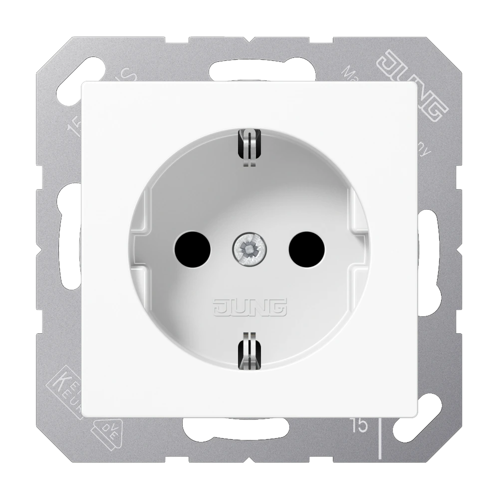 SCHUKO® socket — JUNG A 550, White, art. A1521WW