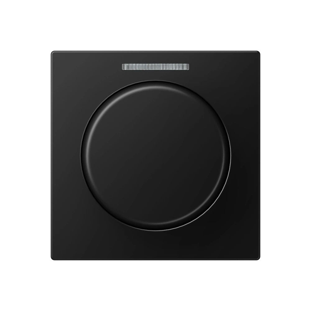 Centre plate with knob and lens for rotary sensor — JUNG A 550, Matt Black, art. A1540BFKO5SWM