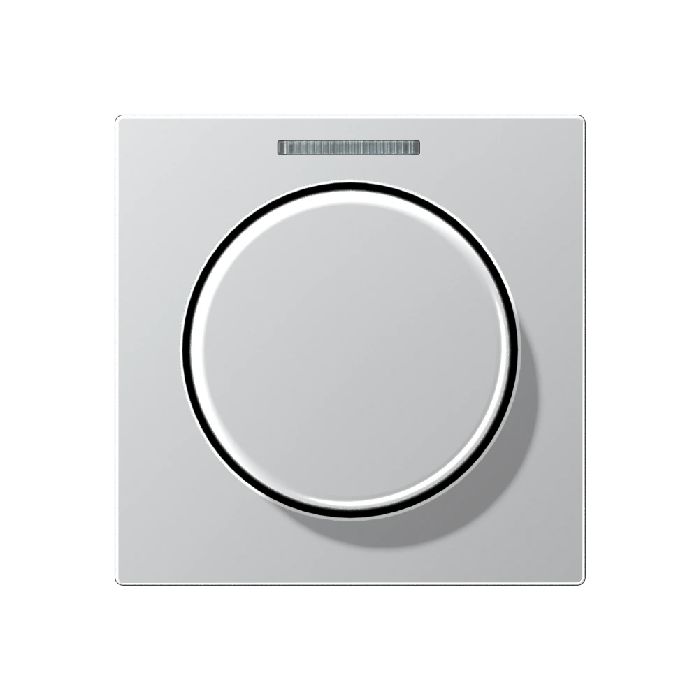 Centre plate with knob and lens for rotary sensor — JUNG A 550, Aluminium, art. A1540KO5AL