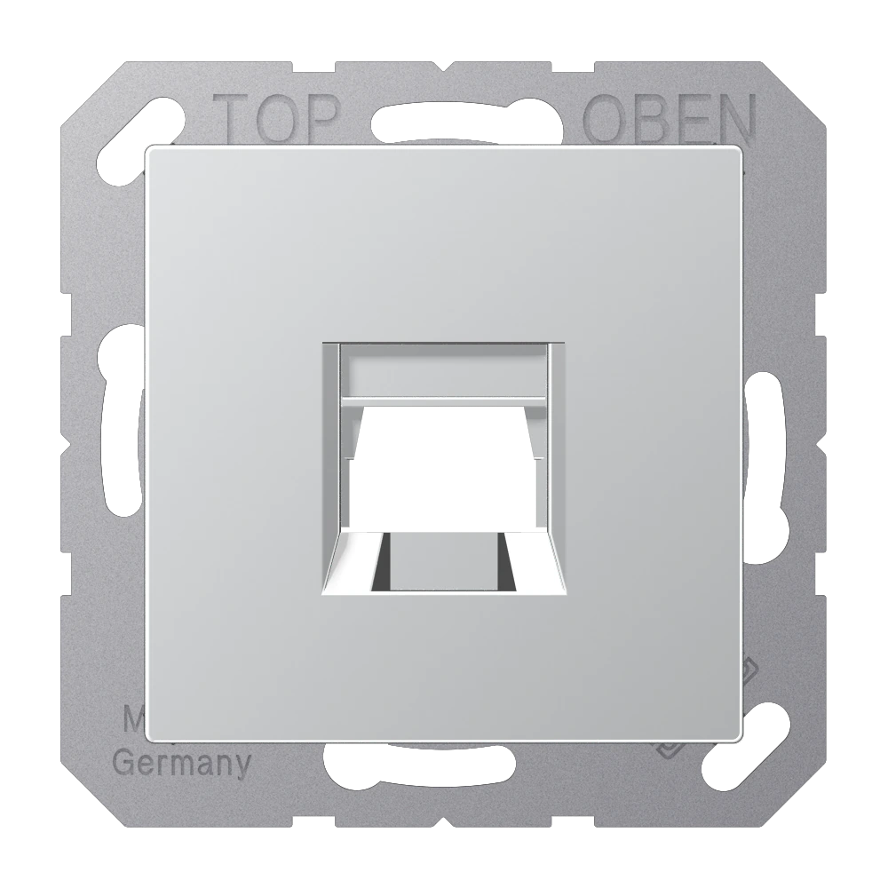 Centre plate for modular jack sockets — JUNG A 550, Aluminium, art. A1569-15WEAL