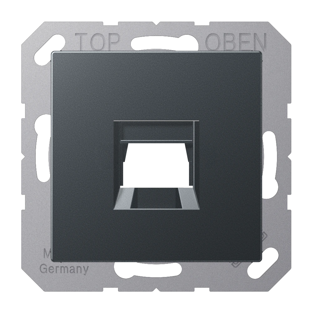 Centre plate for modular jack sockets — JUNG A 550, Matt Anthracite, art. A1569-15WEANM
