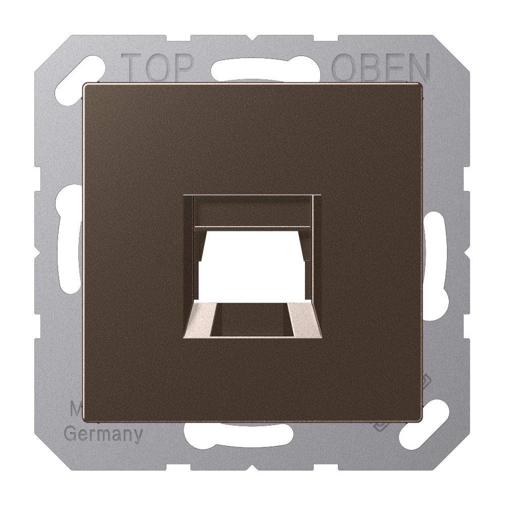Centre plate for modular jack sockets — JUNG A 550, Mocha, art. A1569-15WEMO