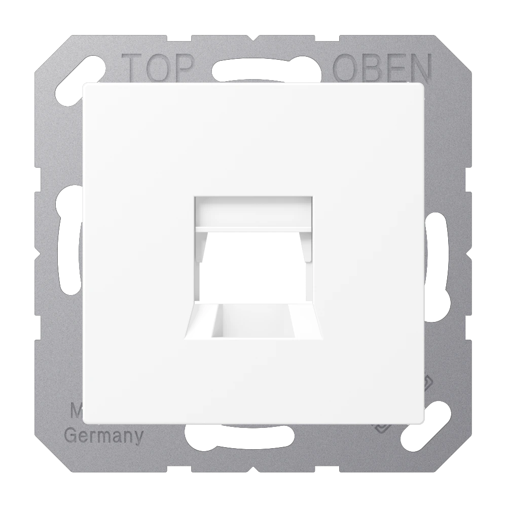 Centre plate for modular jack sockets — JUNG A 550, Matt White, art. A1569-15WEWWM