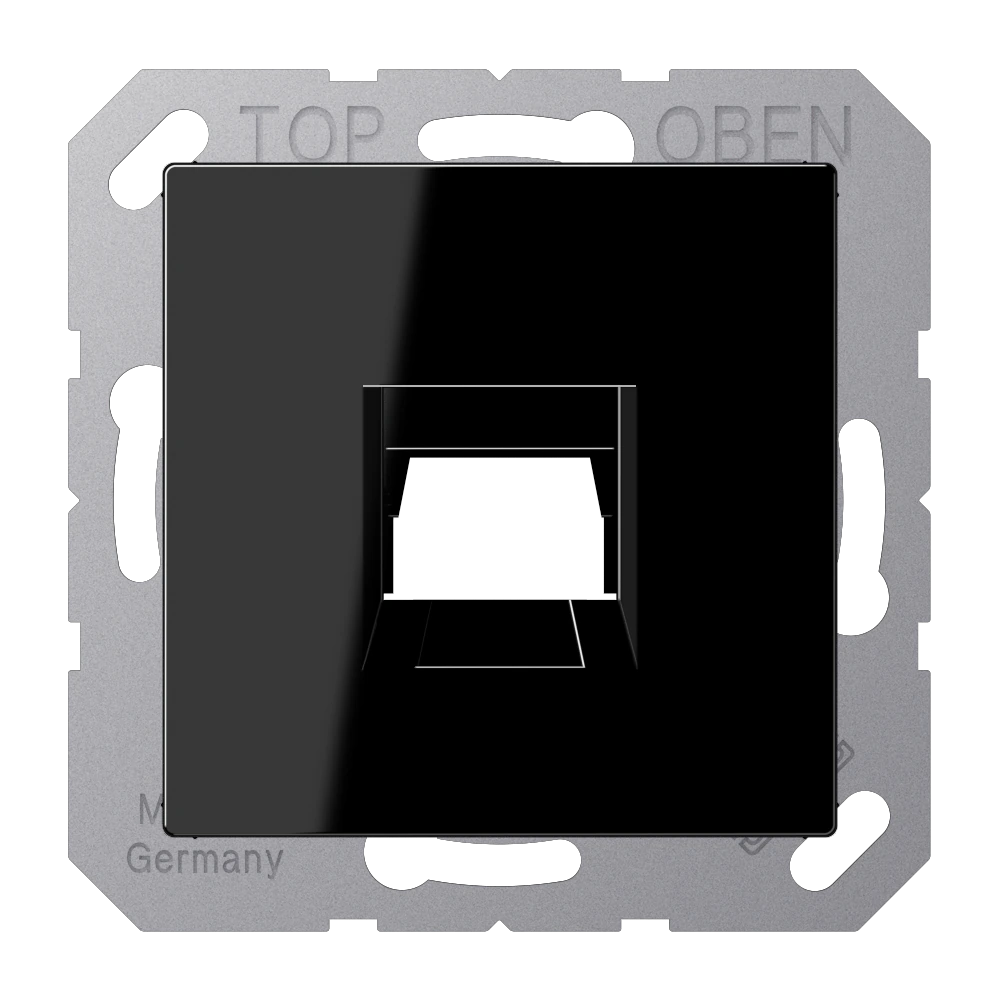 Centre plate for modular jack sockets — JUNG A 550, Black, art. A1569-1WESW
