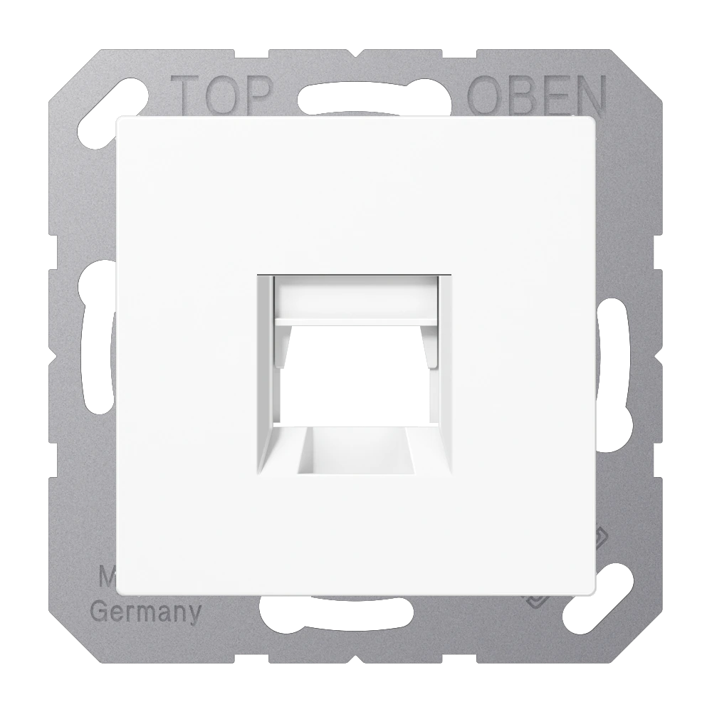 Centre plate for modular jack sockets — JUNG A 550, White, art. A1569-1WEWW