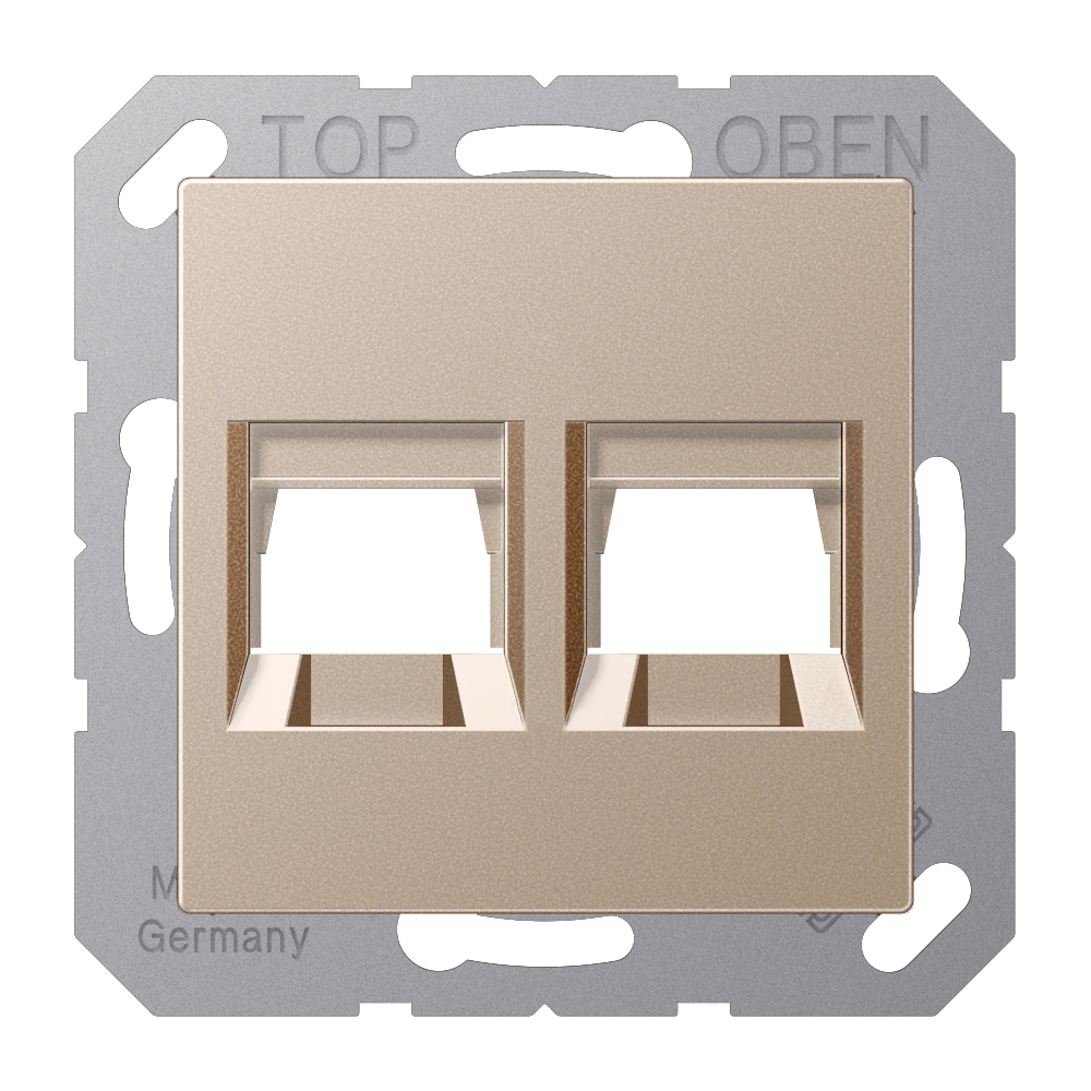 Centre plate for modular jack sockets — JUNG A 550, Champagne, art. A1569-2WECH