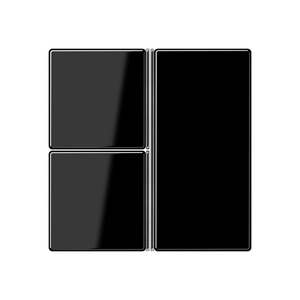 Cover kit 3-gang, complete — JUNG A 550, Black, art. A403TSASW