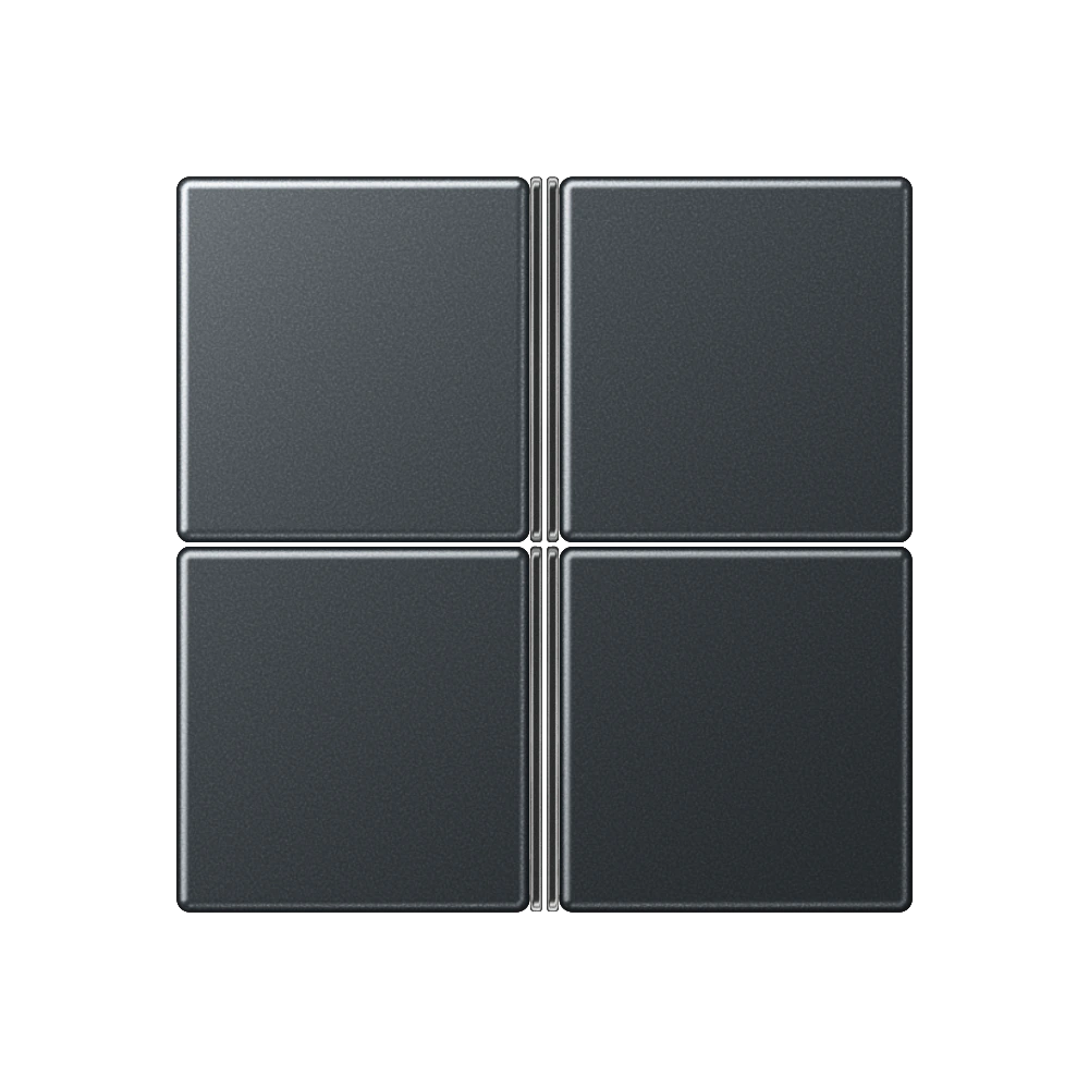 Cover kit 4-gang, complete — JUNG A 550, Matt Anthracite, art. A404TSAANM