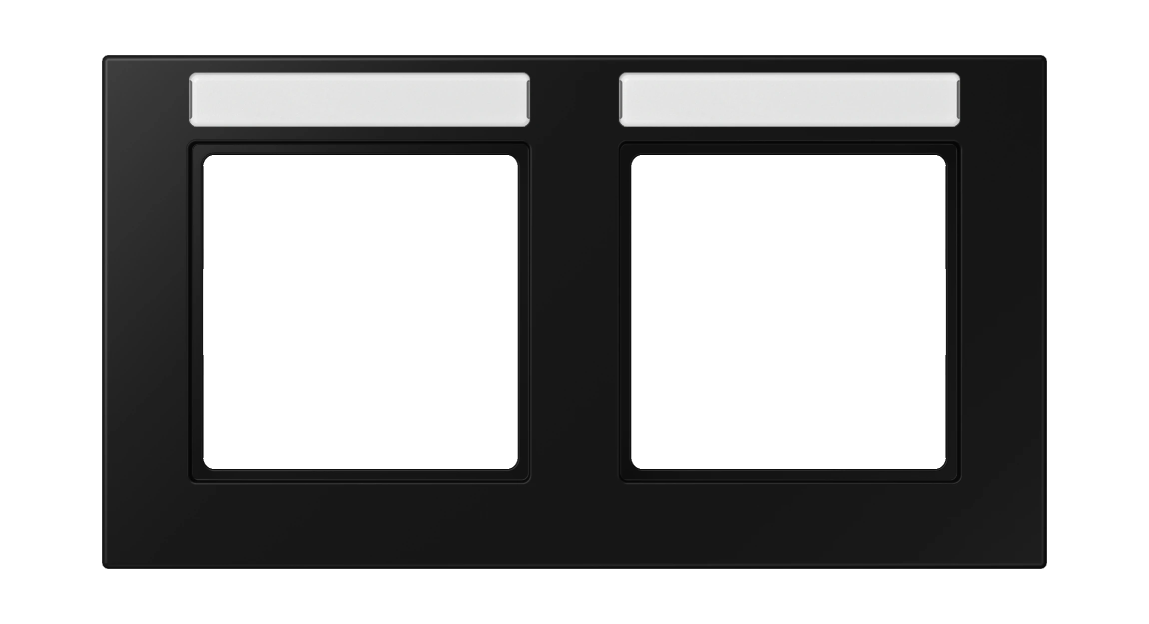 Frame with inscription field for horizontal installation — JUNG A 550, Matt Black, art. A55820BFNASWM