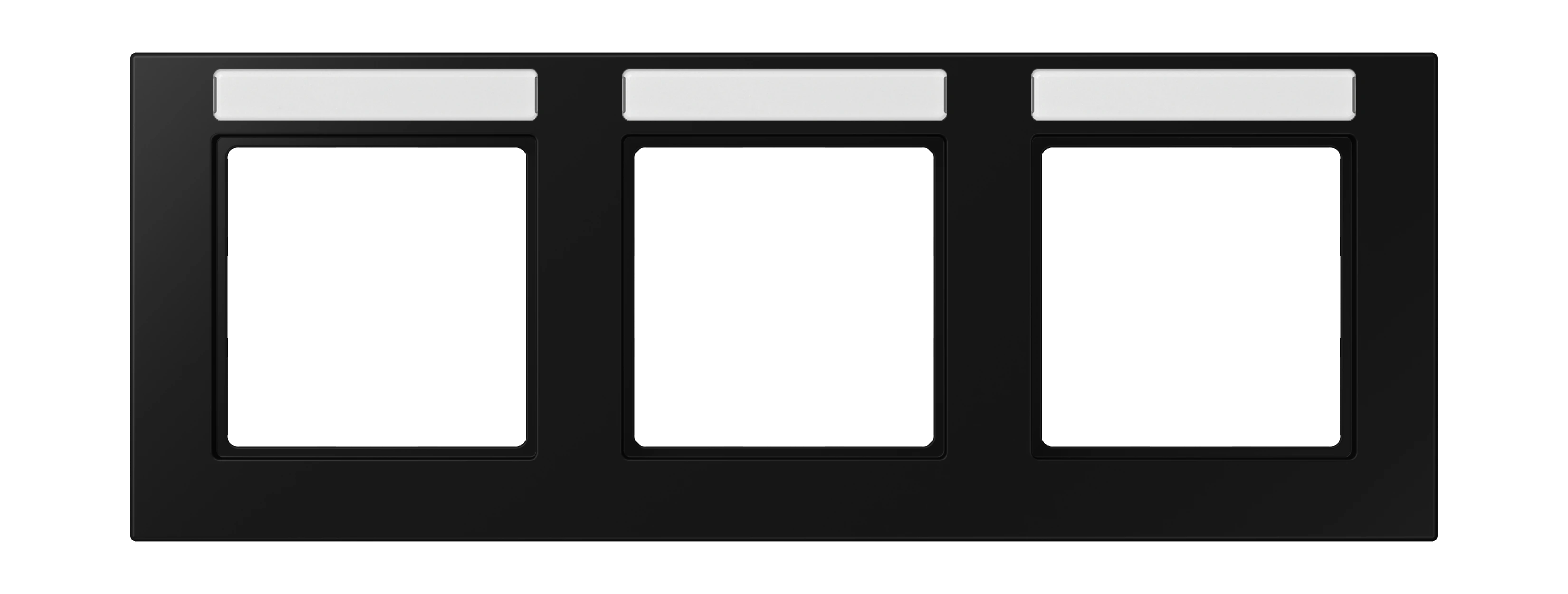 Frame with inscription field for horizontal installation — JUNG A 550, Matt Black, art. A55830BFNASWM