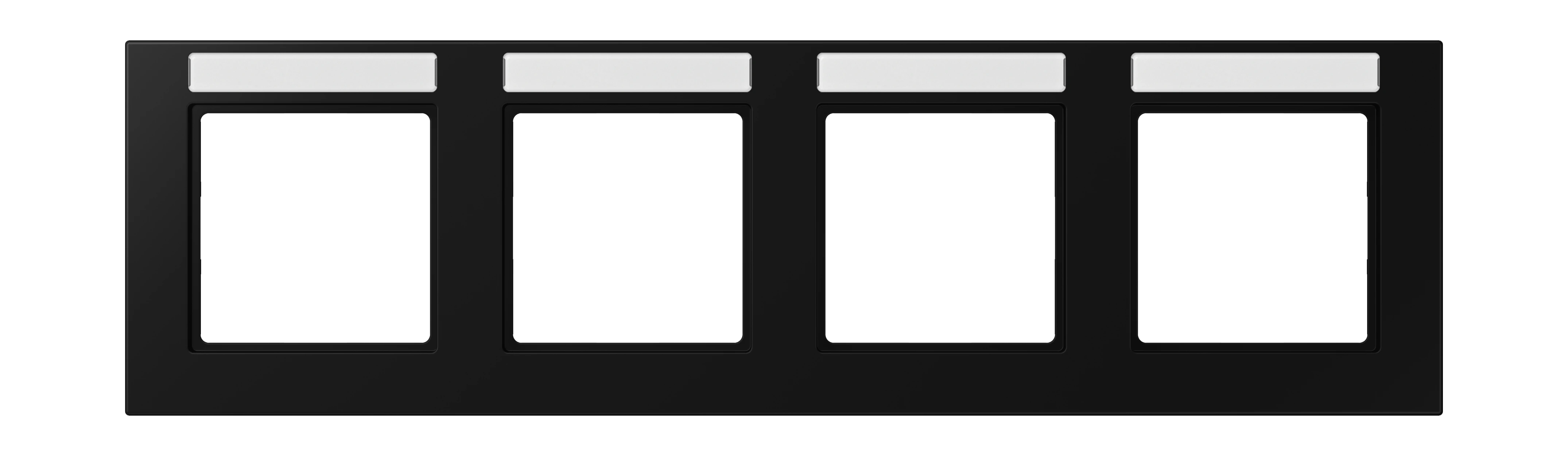 Frame with inscription field for horizontal installation — JUNG A 550, Matt Black, art. A55840BFNASWM