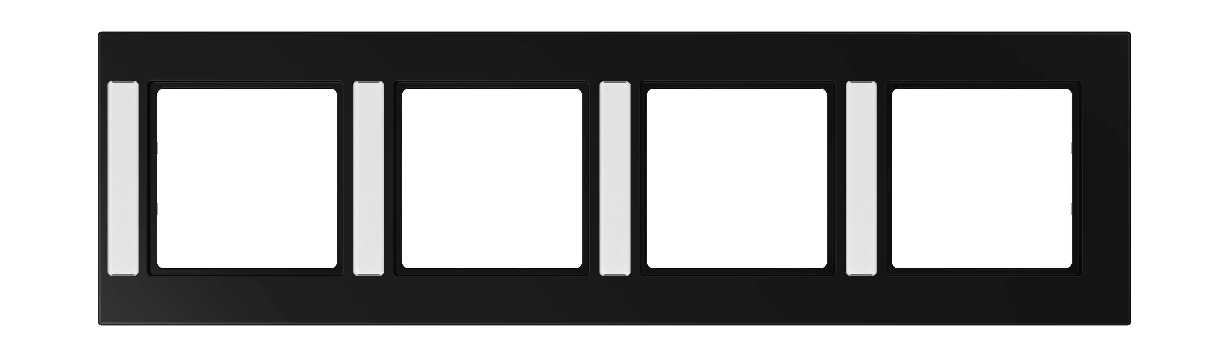 Frame with inscription field for vertical installation — JUNG A 550, Matt Black, art. A5584BFNASWM