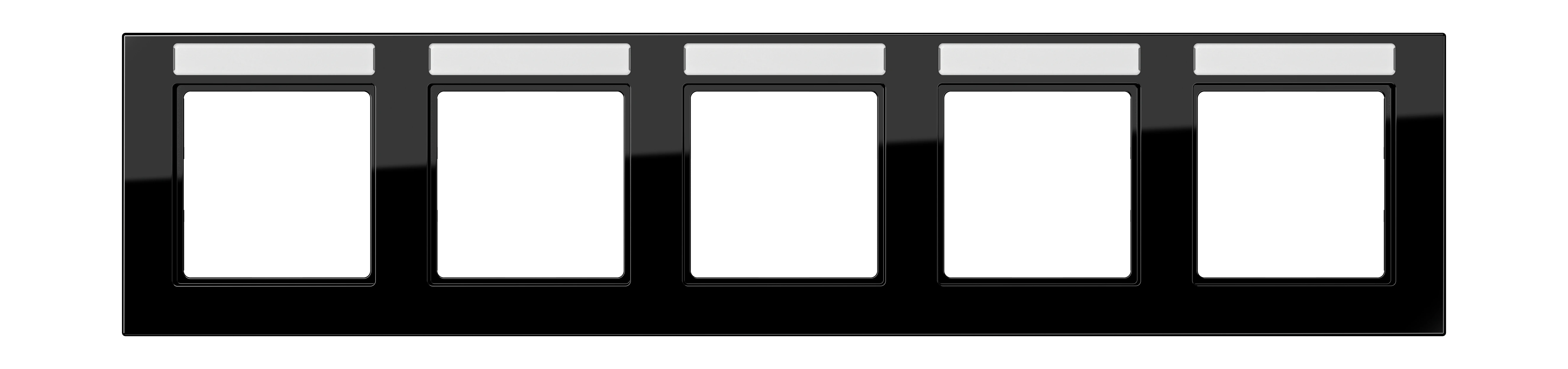 Frame with inscription field for horizontal installation Frame with inscription field for vertical installa — JUNG A 550, Black, art. A55850BFNASW