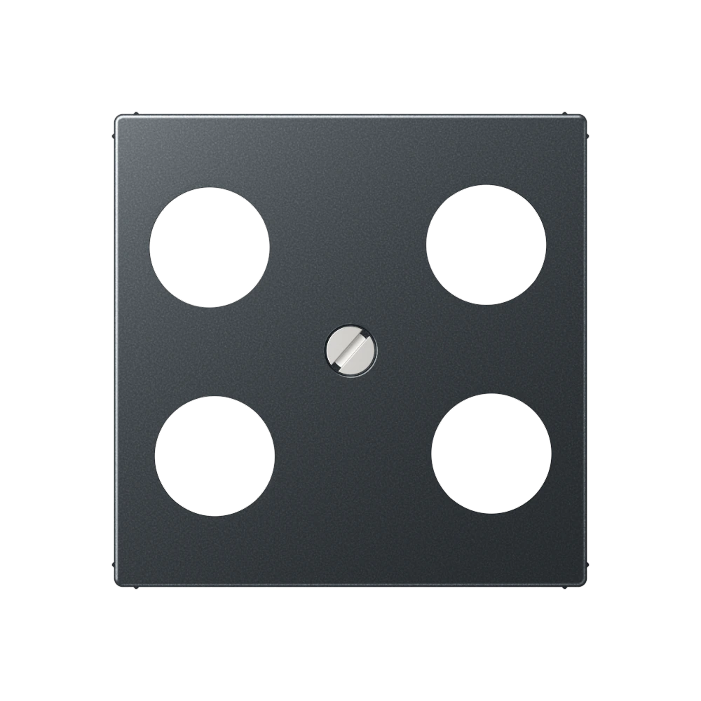 Centre plate for 4-hole SAT-TV socket (Hirschmann) — JUNG A 550, Matt Anthracite, art. A561-4SAT1ANM