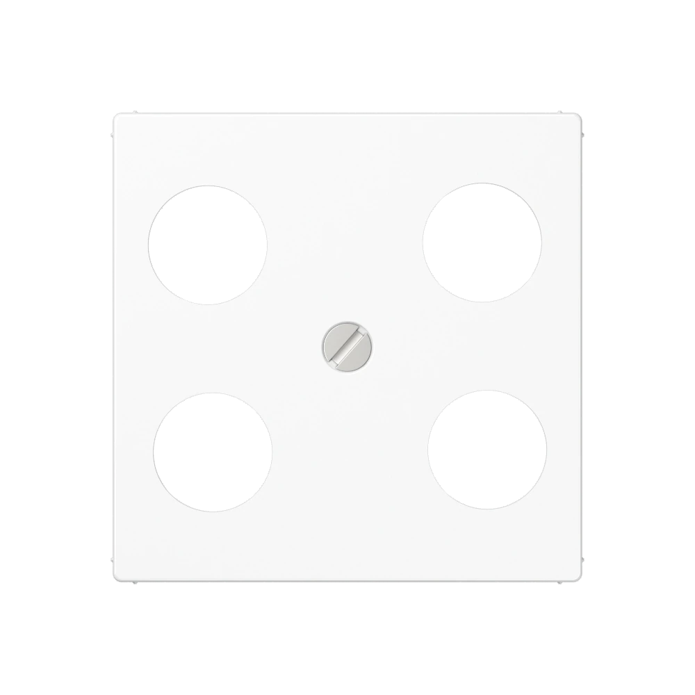 Centre plate for 4-hole SAT-TV socket (Hirschmann) — JUNG A 550, White, art. A561-4SAT1WW