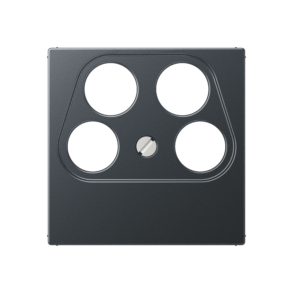 Centre plate for 4-hole SAT-TV socket (Axing) — JUNG A 550, Matt Anthracite, art. A561-4SAT2ANM