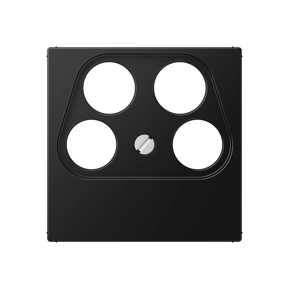 Centre plate for 4-hole SAT-TV socket (Axing) — JUNG A 550, Matt Black, art. A561-4SAT2SWM