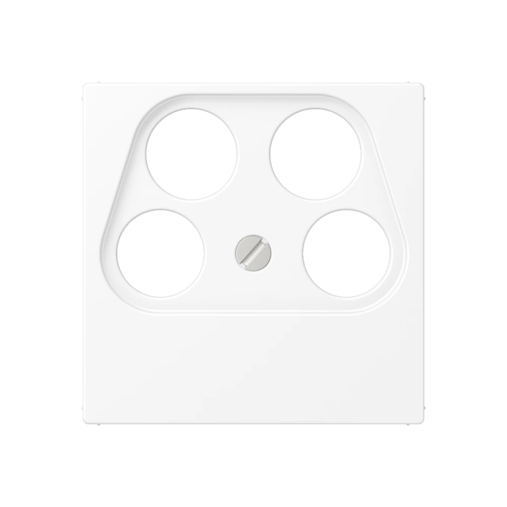 Centre plate for 4-hole SAT-TV socket (Axing) — JUNG A 550, Matt White, art. A561-4SAT2WWM