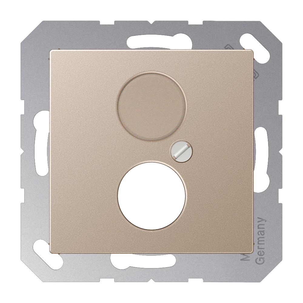 Centre plate for 1 circular electrical connector — JUNG A 550, Champagne, art. A562CH