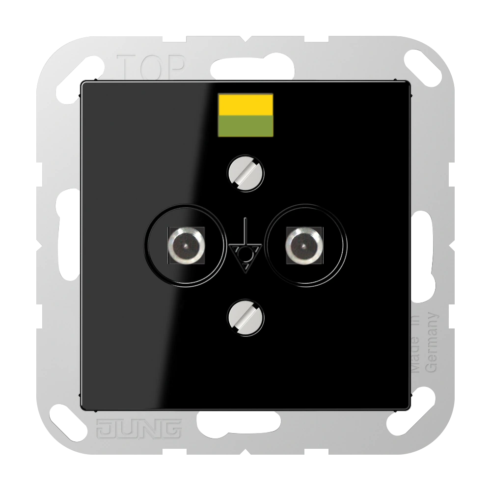 Potential equalisation socket — JUNG A 550, Black, art. A565-2SW