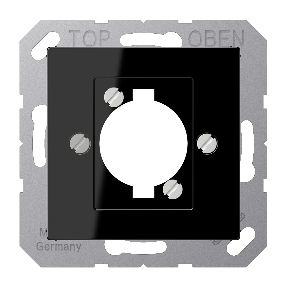 Centre plate for XLR connector (P Series) — JUNG A 550, Black, art. A568BFSW