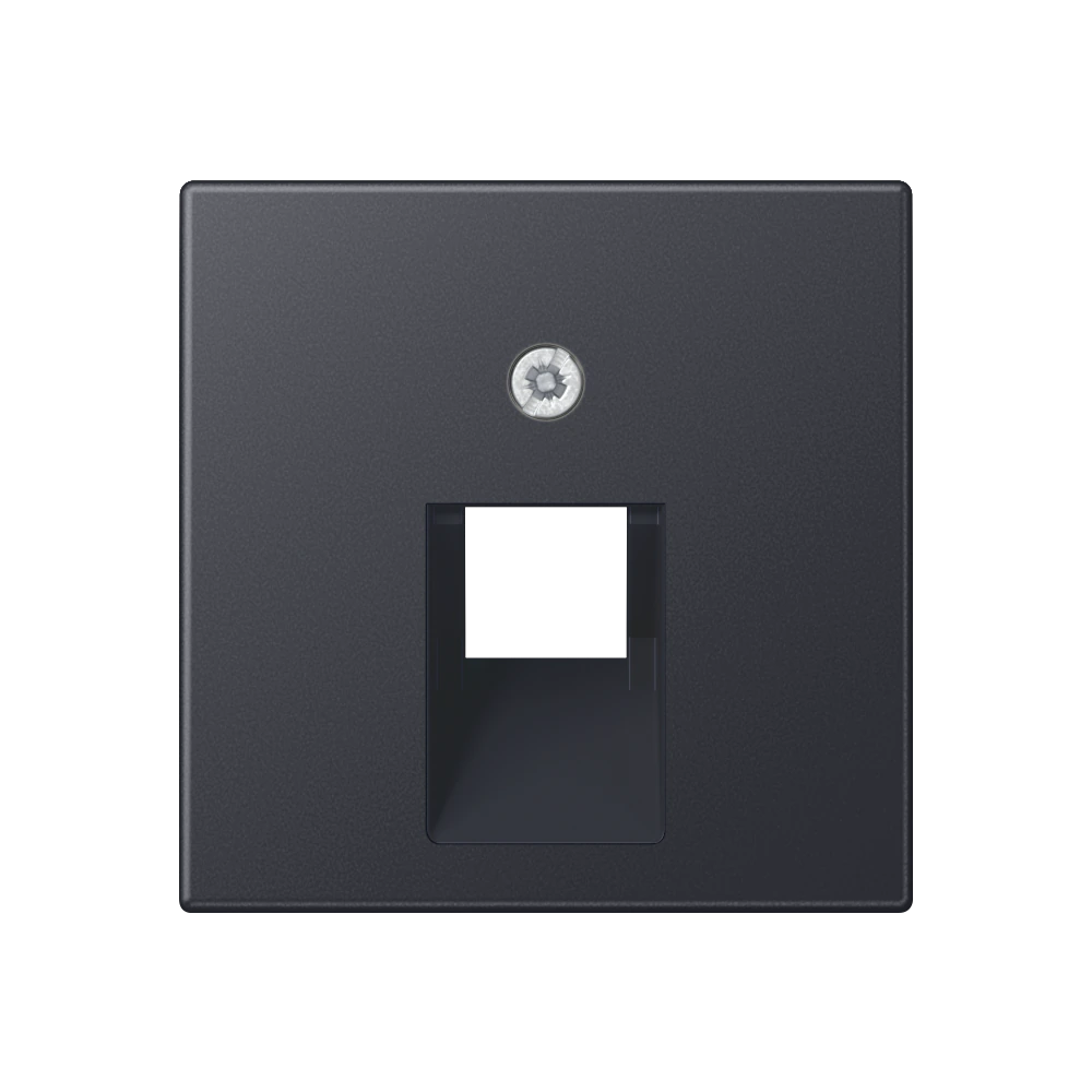 Centre plate for 1-gang modular jack socket (8-pole) — JUNG A 550, Matt Anthracite, art. A569-1BFPLUAANM