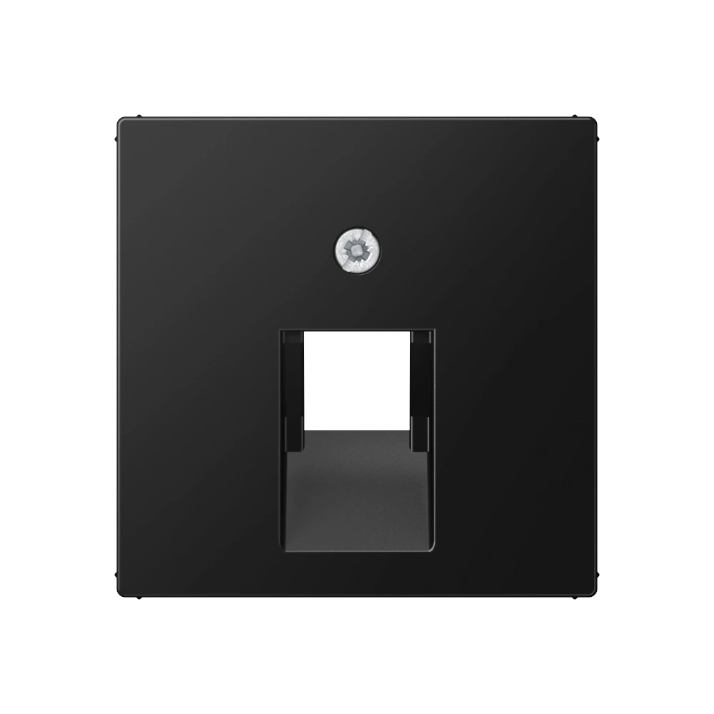 Centre plate for 1-gang modular jack socket (8-pole) — JUNG A 550, Matt Black, art. A569-1BFPLUASWM