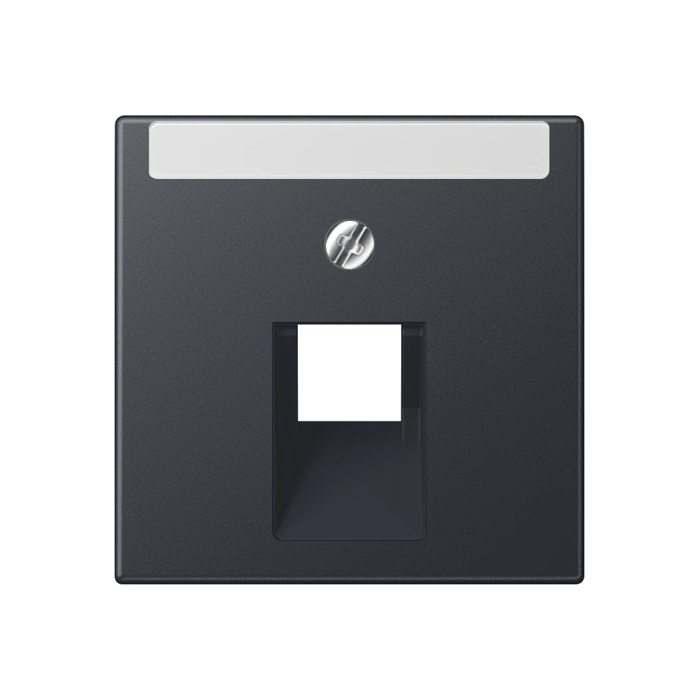 Centre plate for 1-gang modular jack socket (8-pole) — JUNG A 550, Matt Anthracite, art. A569-1NAPLUAANM
