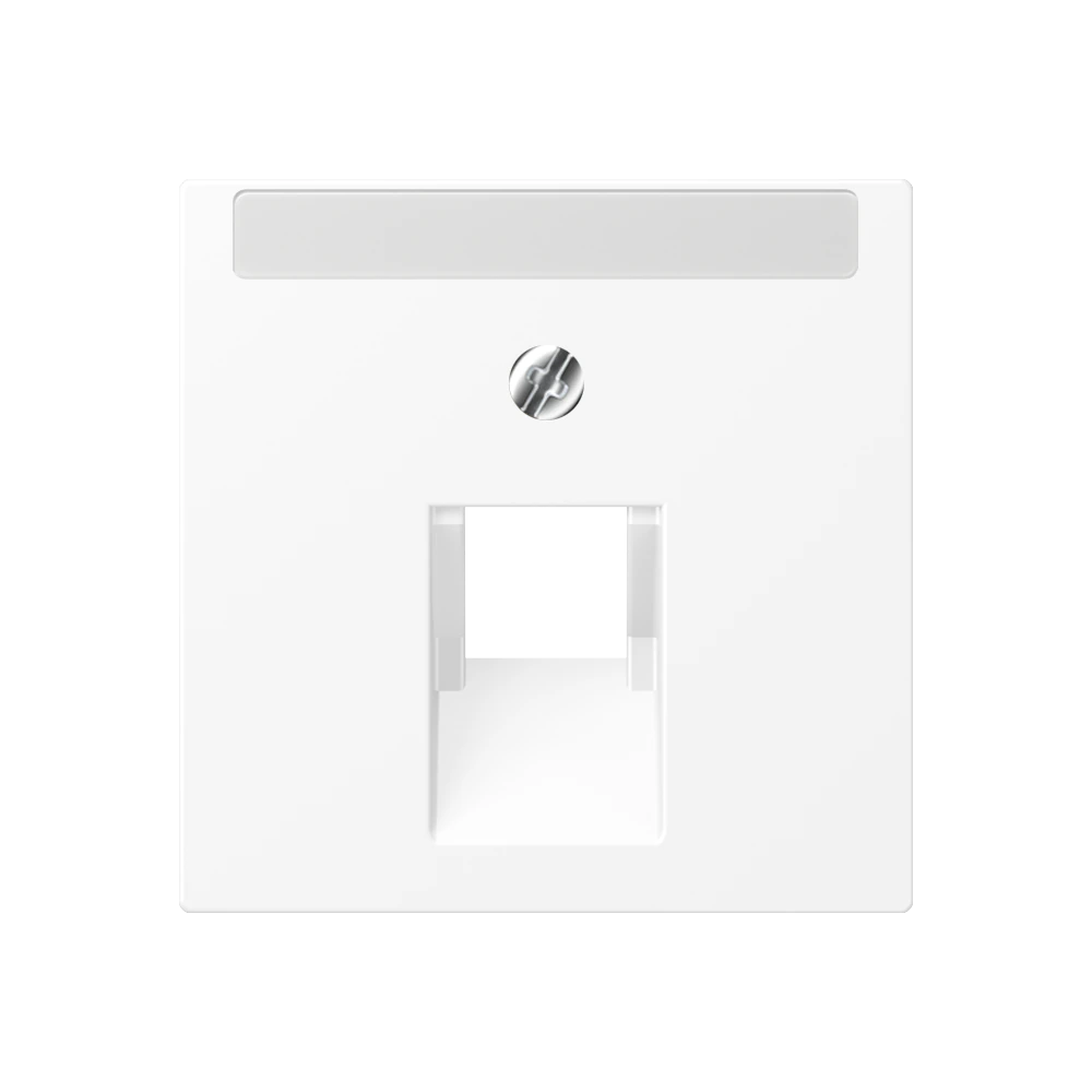 Centre plate for 1-gang modular jack socket (8-pole) — JUNG A 550, Matt White, art. A569-1NAPLUAWWM